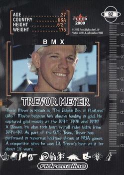 2000 Fleer Adrenaline #92 Trevor Meyer Back